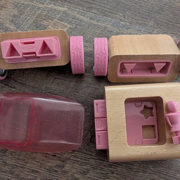 Automoblox Pink/natural Wood Wooden Toy Car C9p rare - Picture 8 of 10